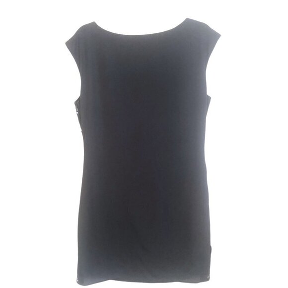 Black namebrand Lined Mini Dress Grey with Beautiful Beading in Front Ladies Lg - Picture 2 of 15